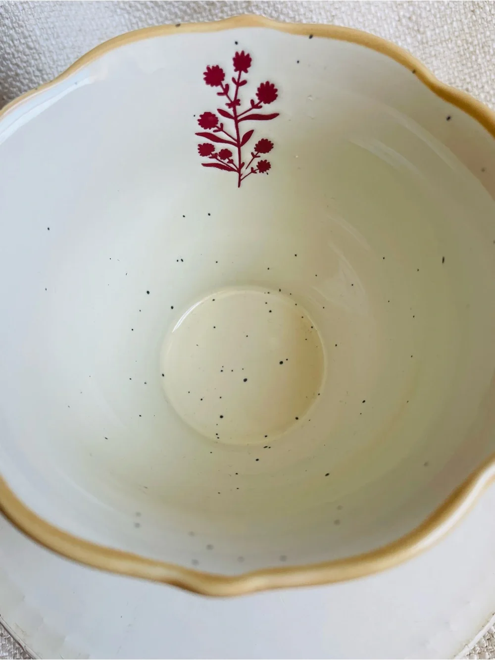 Floral Red Wildflowers Rustic Ceramic Mug NWT